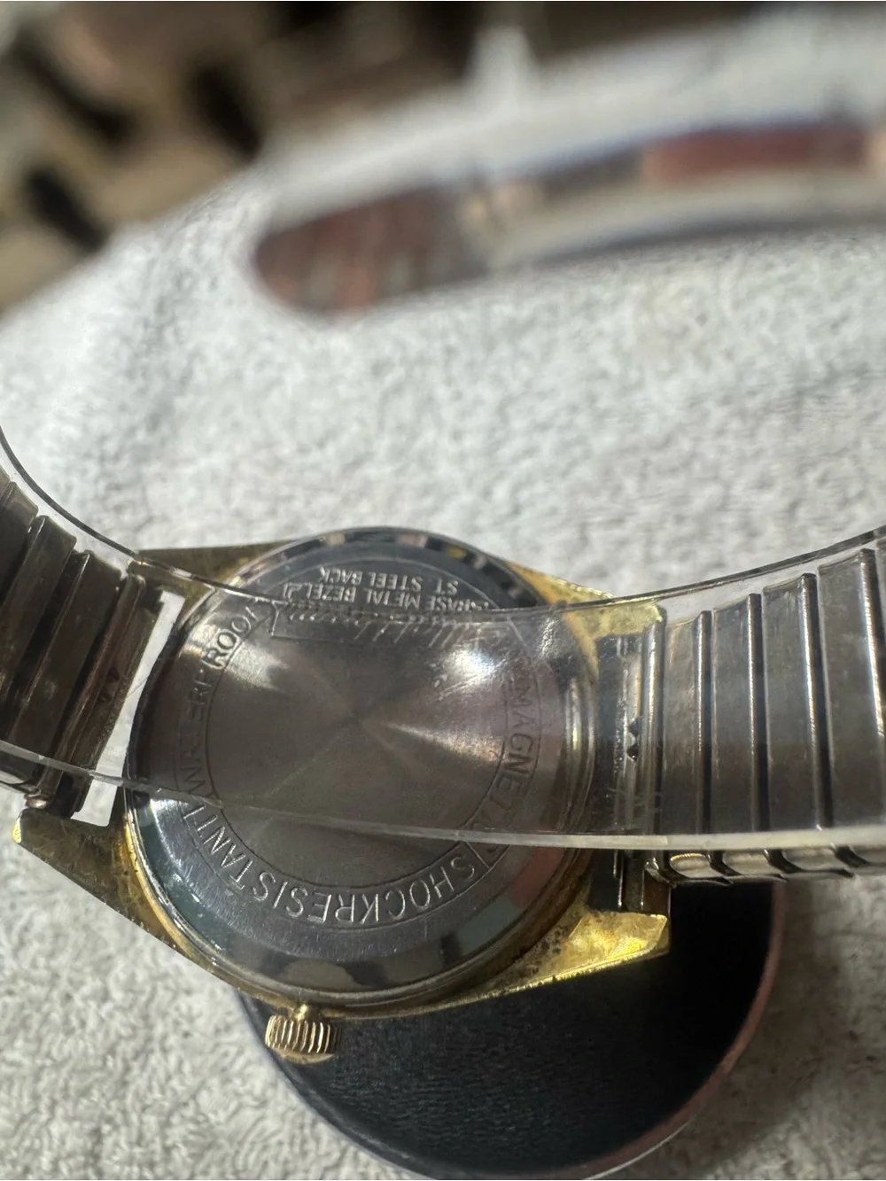 Waltham Men's Gold-Tone Shock Resistant Watch - Silver Dial